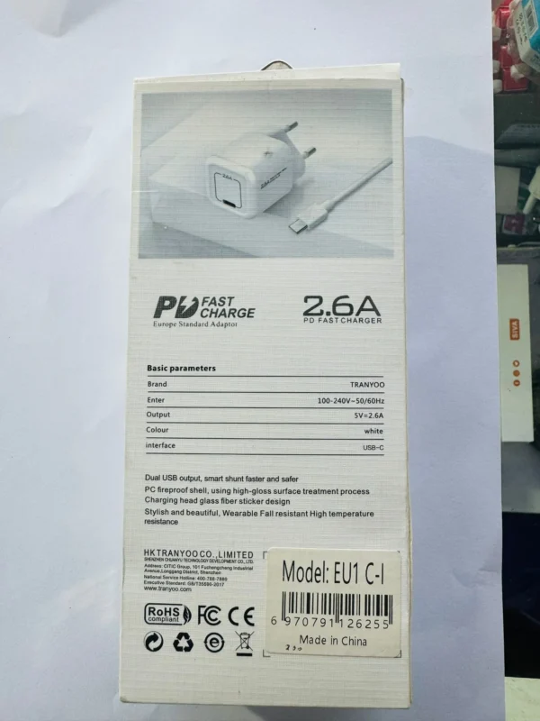 Tranyoo 2.6A PD Fast Charger